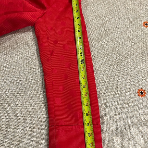 Erin London Spring Jacket Blazer Coat Mandarin - Red Open Front Small Dots - Picture 10 of 13